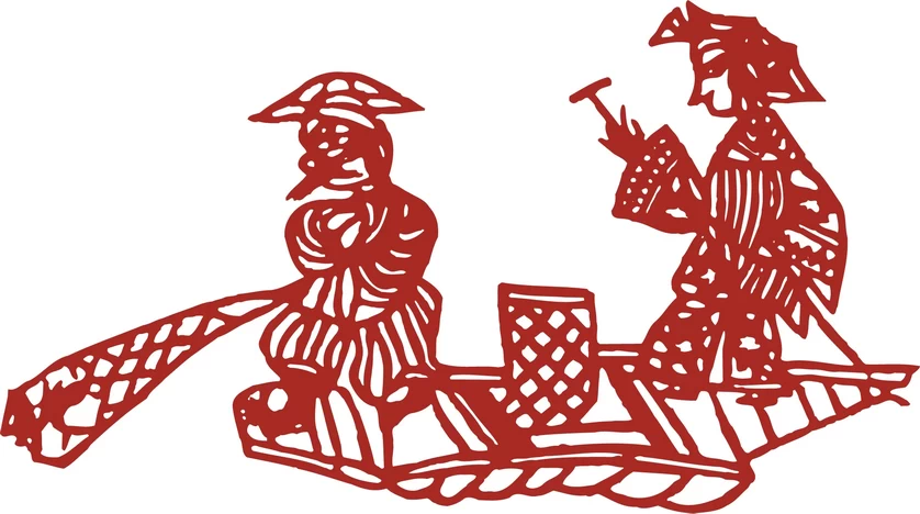 中国风中式传统喜庆民俗人物动物窗花剪纸插画边框AI矢量PNG素材【2211】